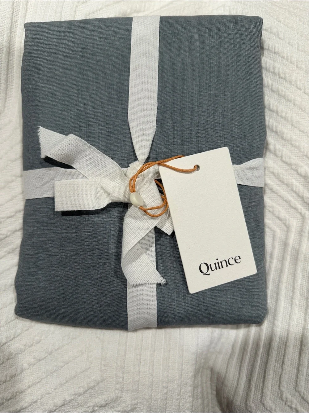 Quince Linen European Sham Set in Dusty Blue